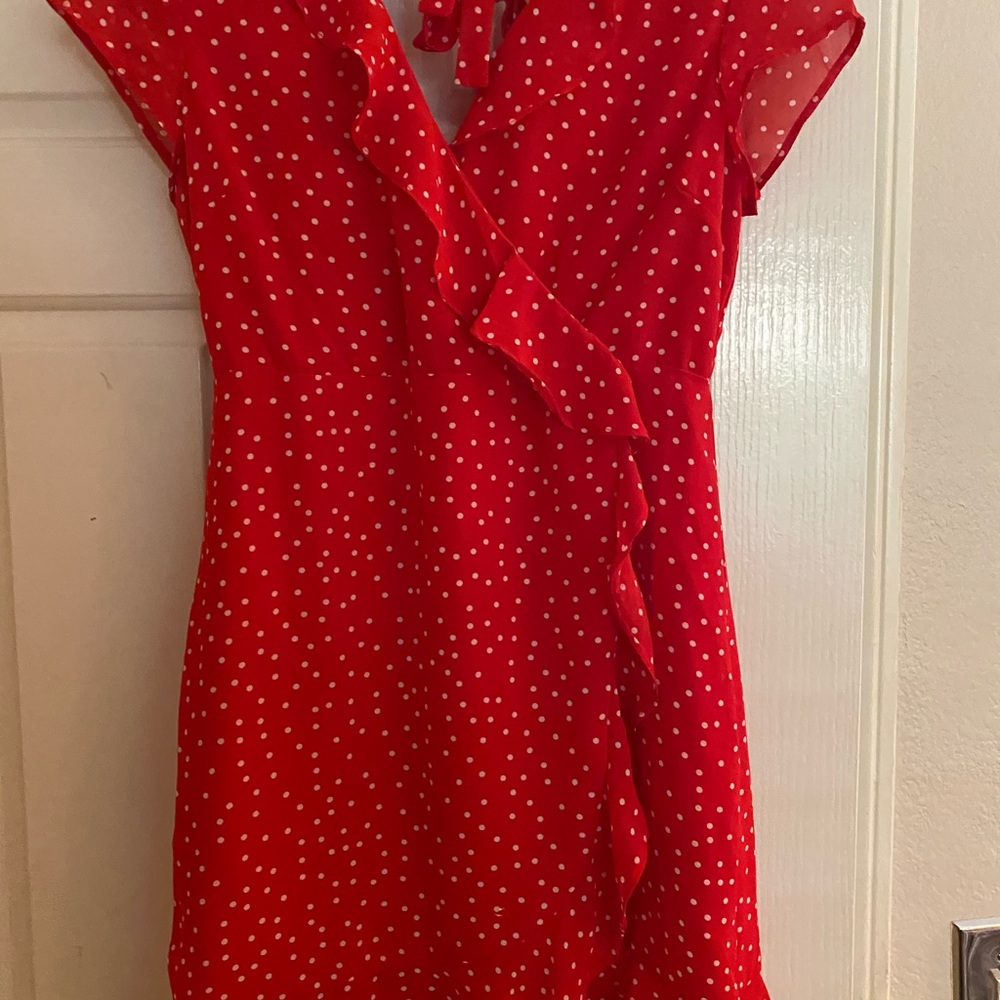 Bardot Red Polka dot dress